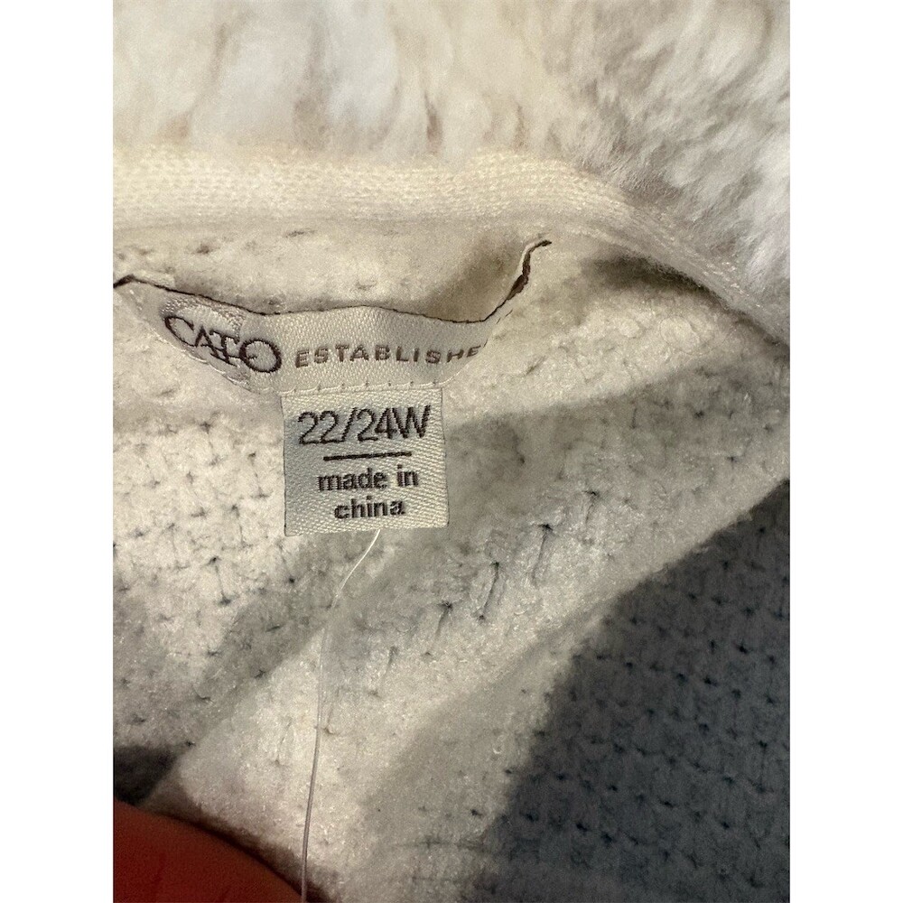 Cato Cardigan Sweater Womens Plus Size 22 Ivory Long Open Front Shawl - Picture 7 of 8